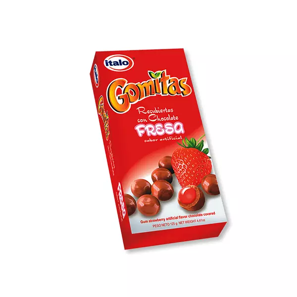 Gomitas Recubiertas de Chocolate Italo Fresa 125g