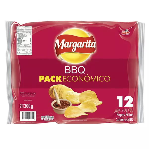 Pasabocas Papas Margarita Bbq Docena 25g