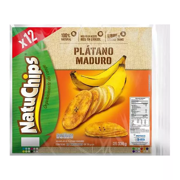 Pasabocas Natuchips Platano Madura Docena 28g