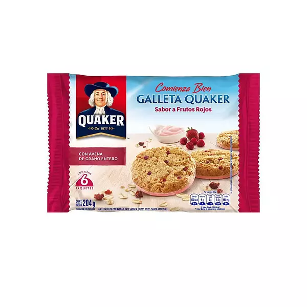 Galleta Quaker Avena con Frutos Rojos Sexta 34g