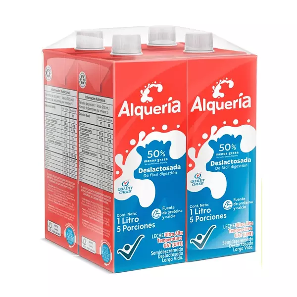 Leche Alqueria Deslactosada Tetrapack 4*1000ml