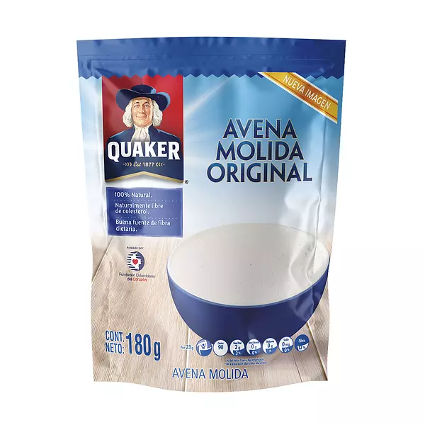 Avena Quaker Molida Zip Pak 180g