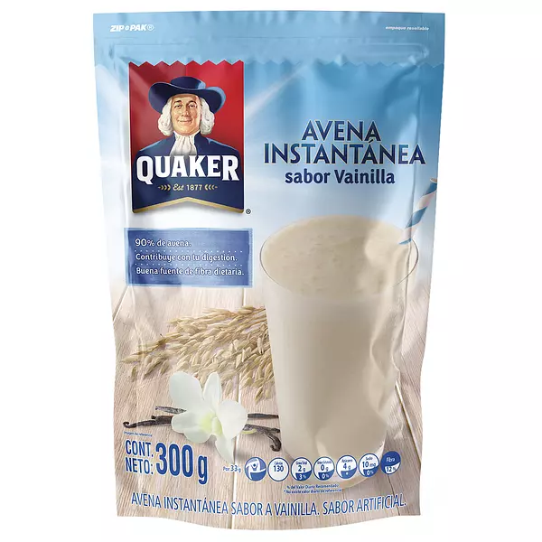 Avena Instantanea Quaker Vainilla Zip Pak 300g