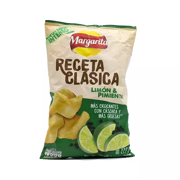 Pasabocas Papas Margarita Rec. Clas. Limón Pimienta 115g