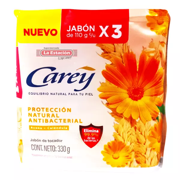 Jabon de Baño Carey Proteccion Natural 3*110g