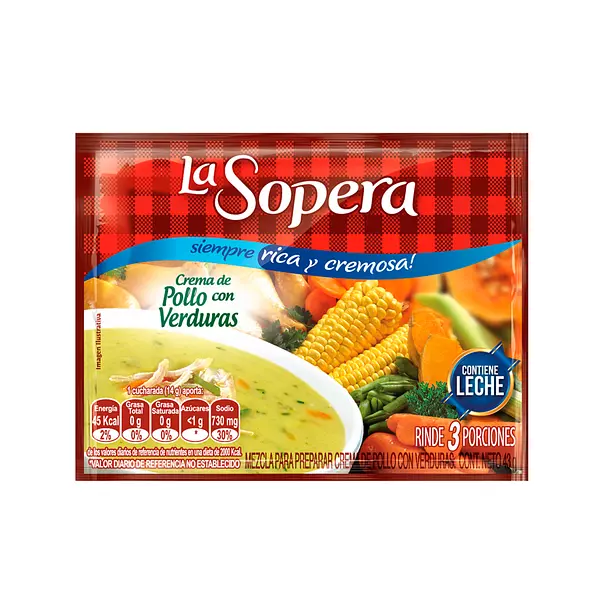 Sopera 3 Por Crema de Pollo con Verduras