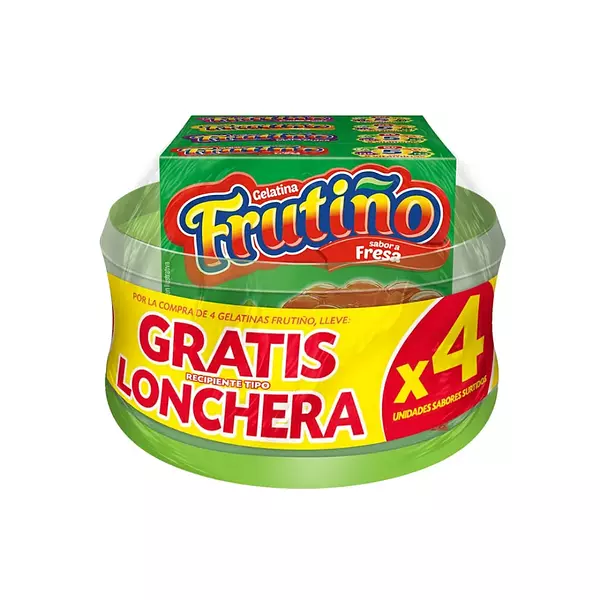 Gelatina Frutiño 4*35g Gratis Recipiente