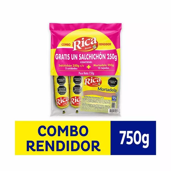 Combo Rica 2*250g Salchichon + 250g Mortadela