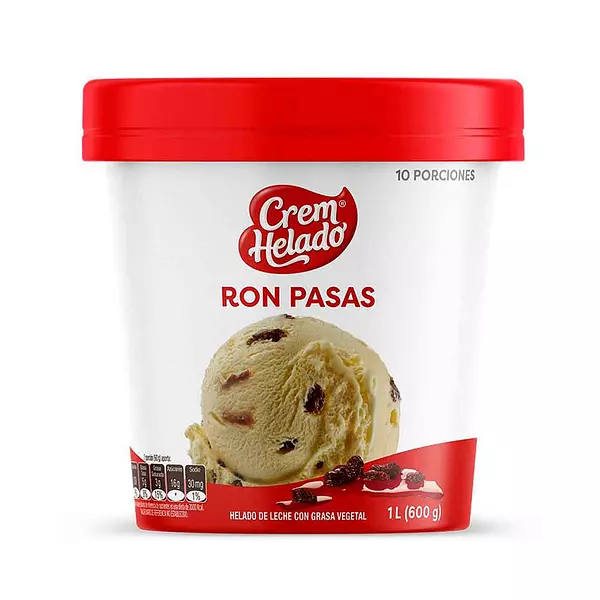 Helado Crem Helado Ron Pasas 600g