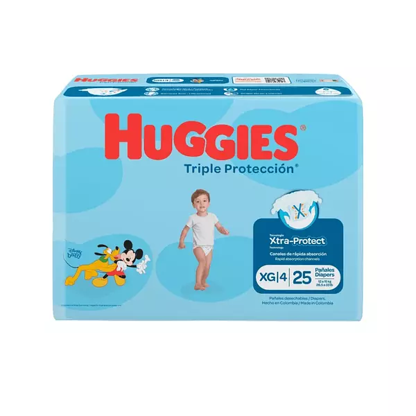 Pañal Huggies Triple Proteccion Azul Etp 4/Xg 25 Und