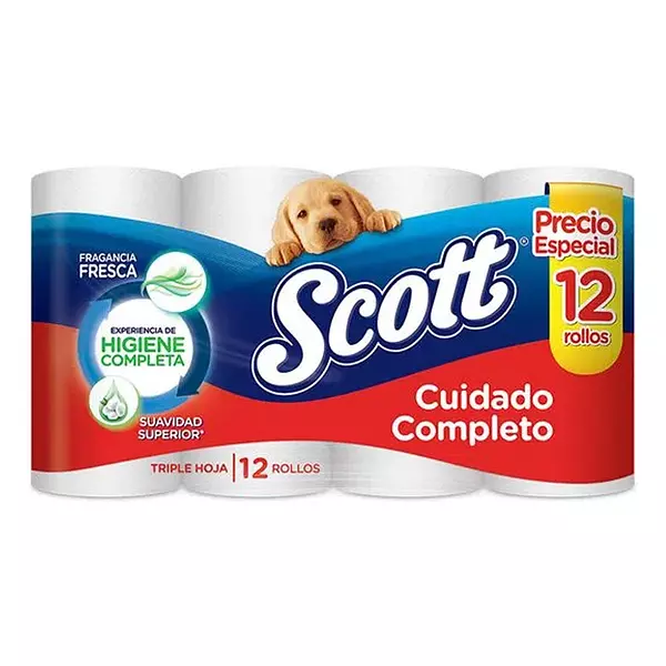 Papel Higienico Scott Cuidado Completo V. 12*21.5 M