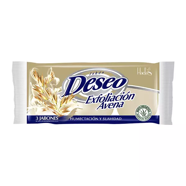 Jabon Deseo Avena Antibacterial Tripack 110g