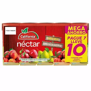 Nectar California Multisabor 200ml Pague 7 Lleve 10