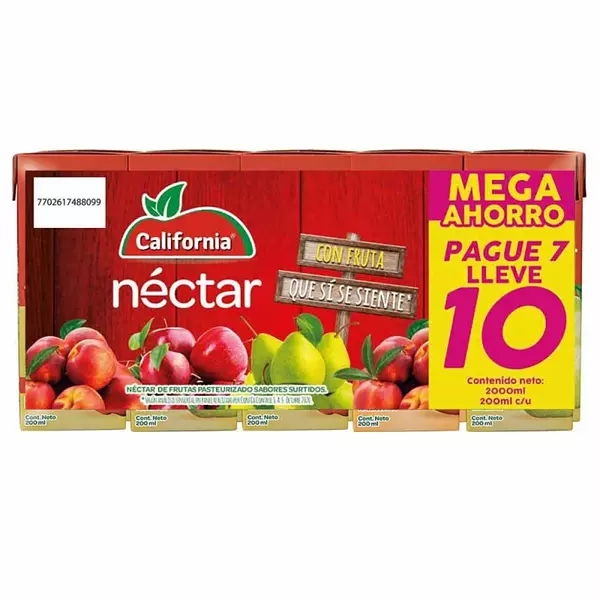 Nectar California Multisabor 200ml Pague 7 Lleve 10