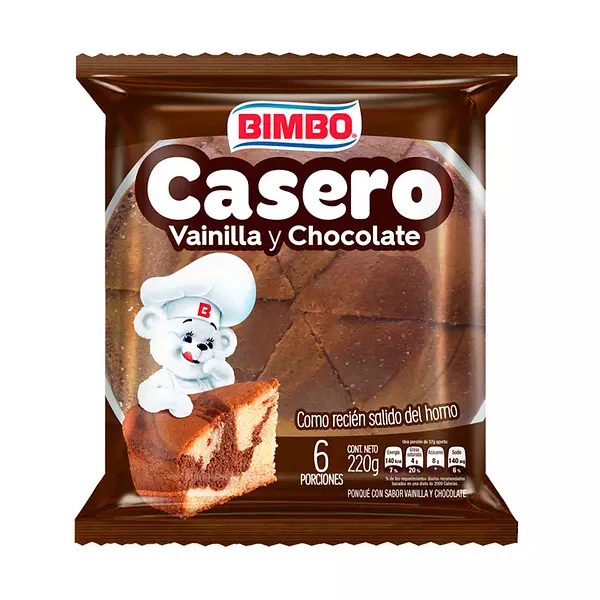 Ponque Bimbo Casero Marmoleado 220g