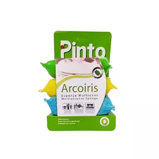 Esponja Pinto Arcoiris Multiusos Tripack