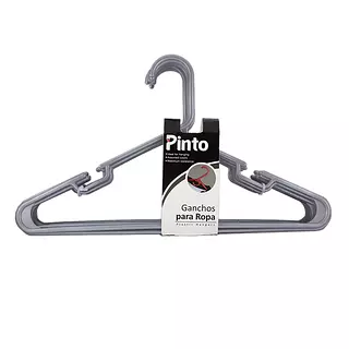 Gancho para Ropa Pinto Gris 10 Und