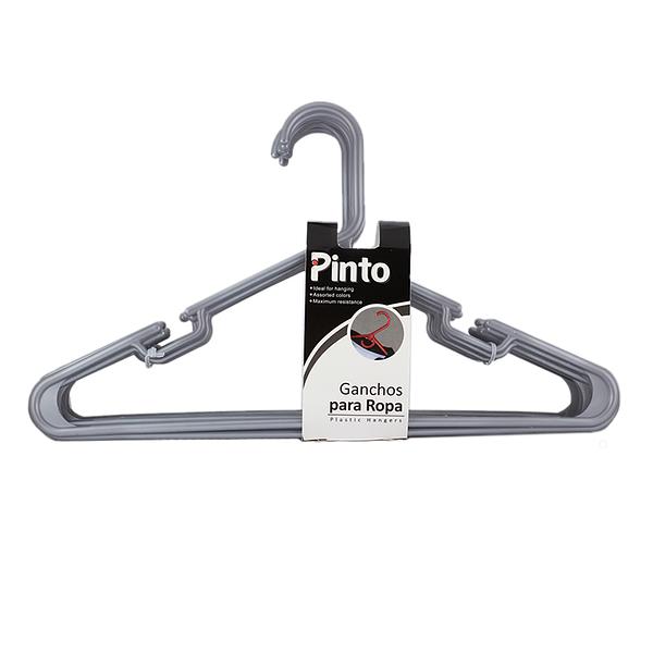 Gancho para Ropa Pinto Gris 10 Und