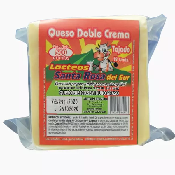 Queso Doble Crema Santa Rosa 500g