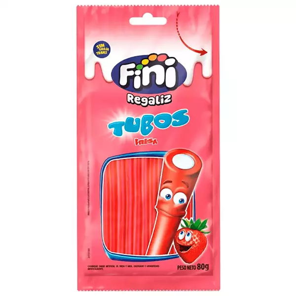 Gomas Fiini Tubos de Fresa 80g