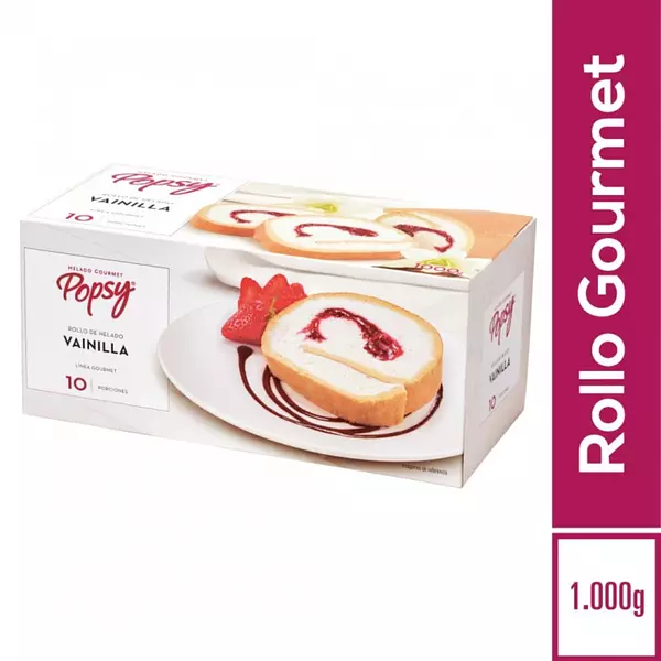 Rollo De Helado Popsy Gourmet Vainilla 1000g