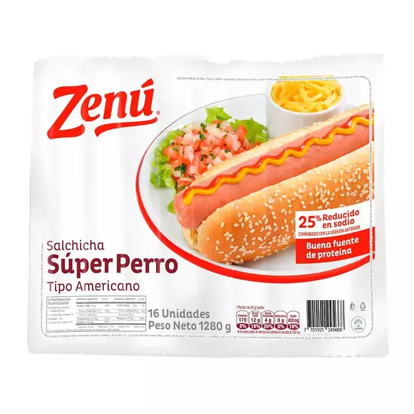 Salchicha Zenu Super Perro 1280g