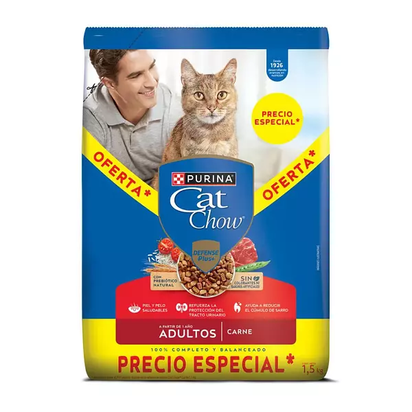 Cat Chow Adultos Carne P.E. 1.5k