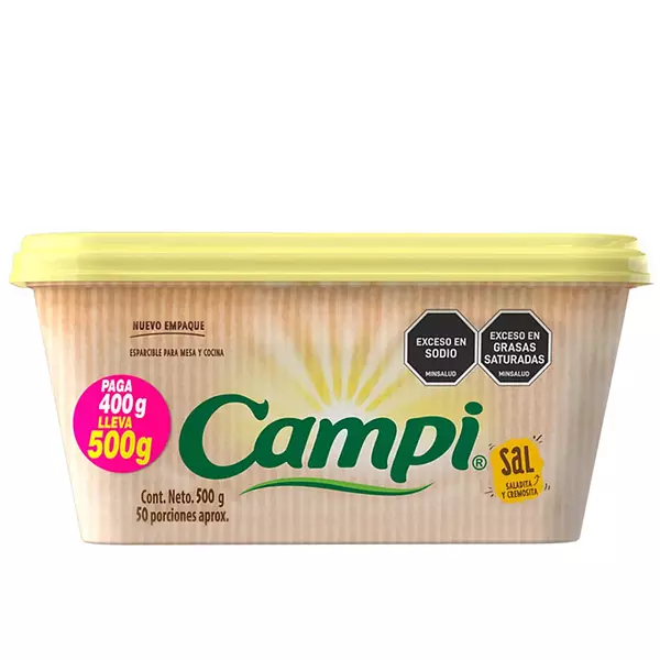 Margarina Campi Con Sal Pague 400g Lleve 500g