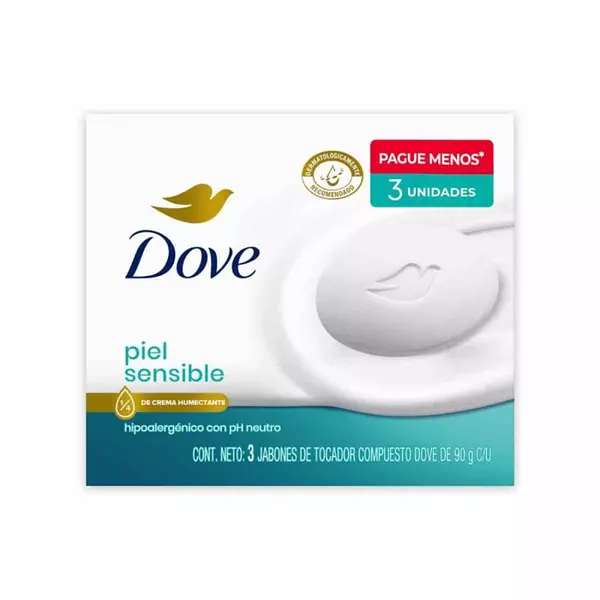 Jabon Baño Dove Piel Sencible 3*90g