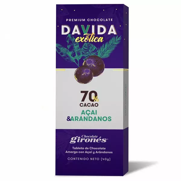 Chocolatina Acai & Arandanos 70% 40g