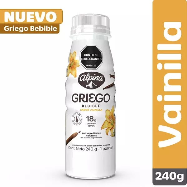 Yogurt Griego Alpina Bebible Vainilla 240g