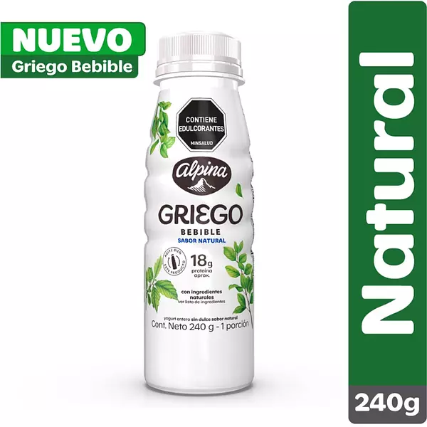 Yogurt Griego Alpina Bebible Natural 240g