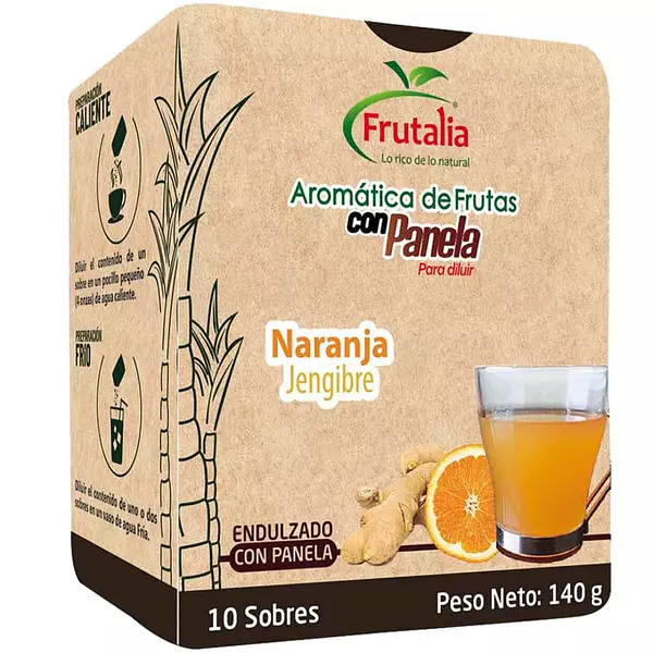 Aromatica Frutalia De Panela 10und Naranja Jengibre