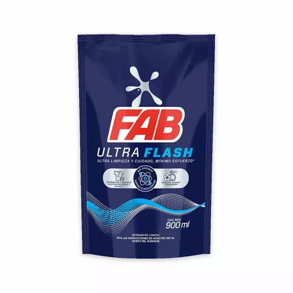 Detergente Fab Ultra Flash Doypack 900ml