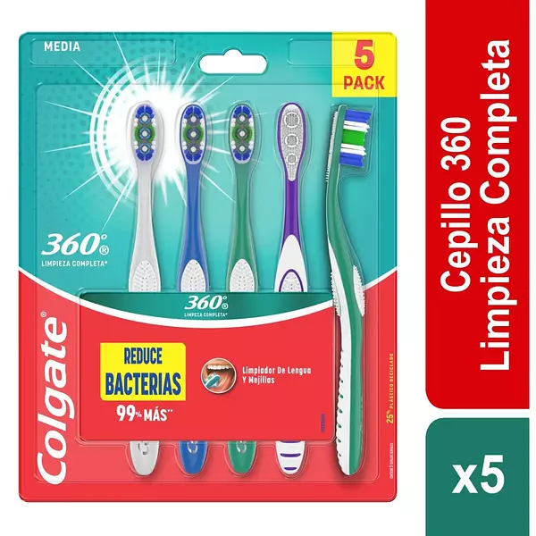 Cepillo Dental Colgate 360 Medio 5 Und