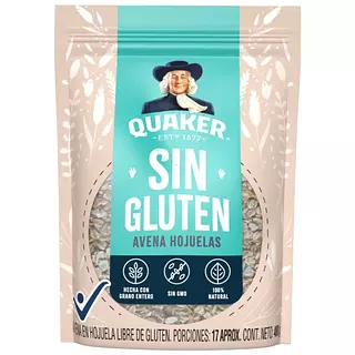 Avena Quaker En Hojuelas Sin Gluten 400g