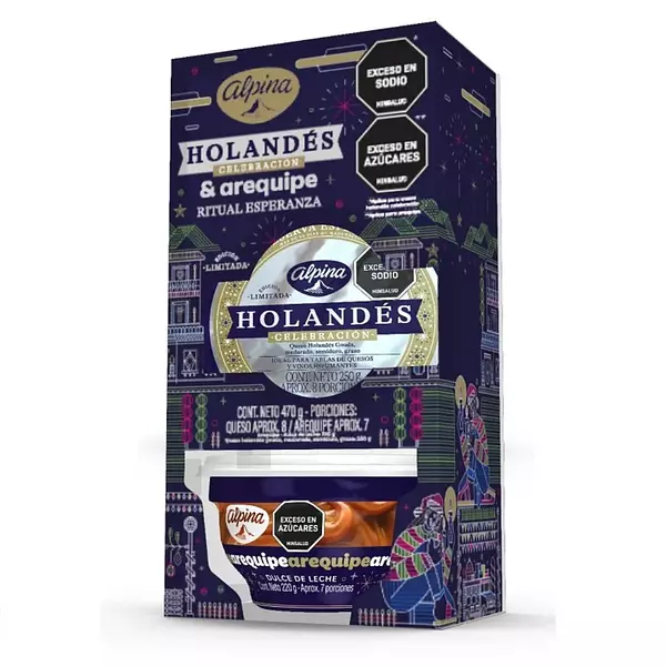 Arequipe Alpina 220g + Queso Holandes 250g