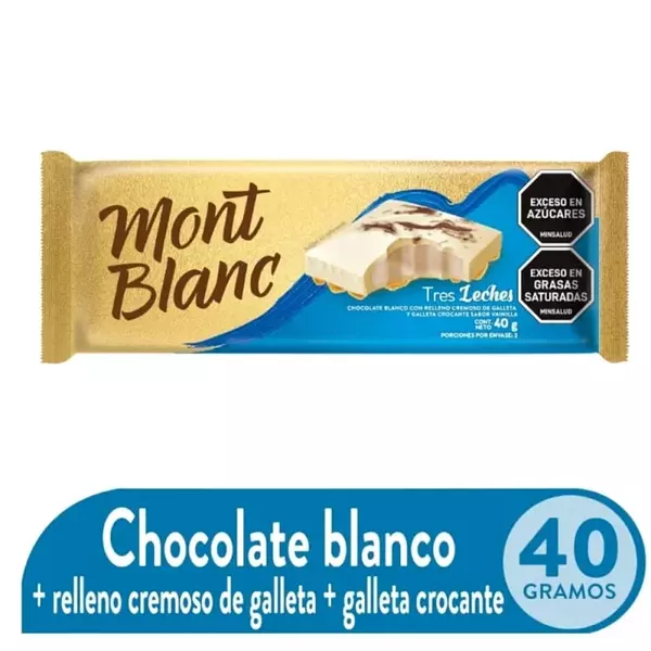 Chocolatina Mont Blanc Tres Leches 40g