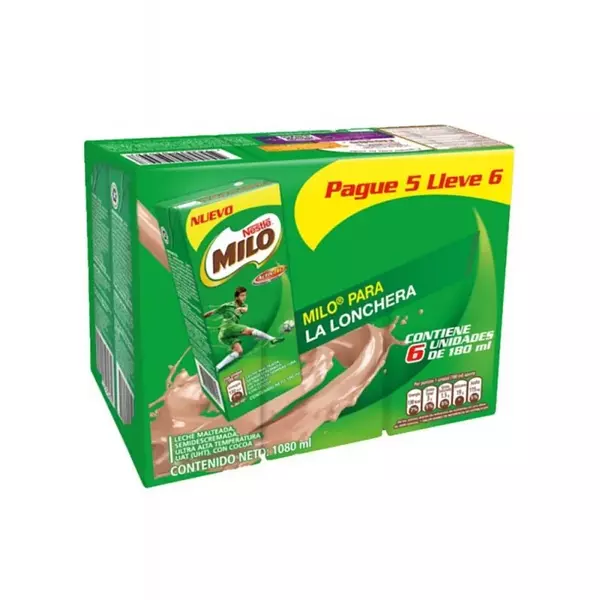 Bebida Achocolatada Milo Pague 5 Lleve 6 180ml