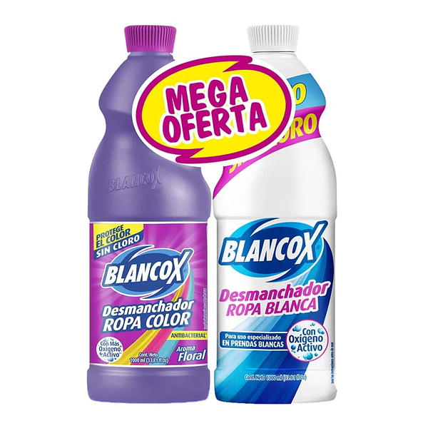 Blanqueador Ropa Color Blancox 1000ml +1000ml Desmanchador