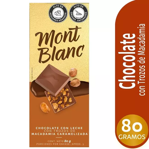 Chocolate Montblanc Macadamia Caramelizada 80g