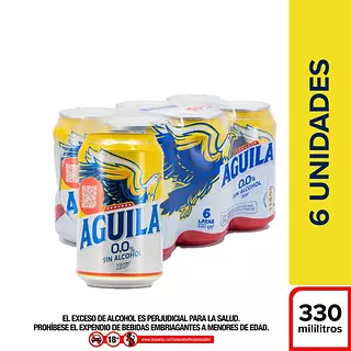 Cerveza Aguila 0.0% Sixpack Lata 330ml