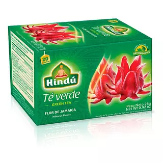 Te Hindu X 20 Verde Con Flor De Jamaica