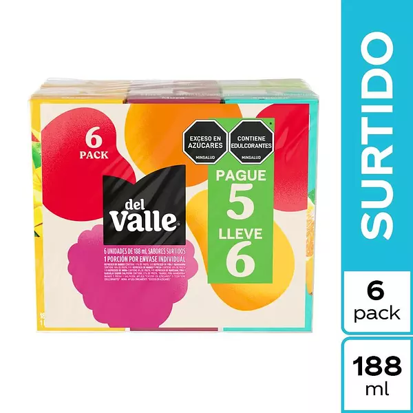Jugo Del Valle Frutal Multisabor 6*188ml