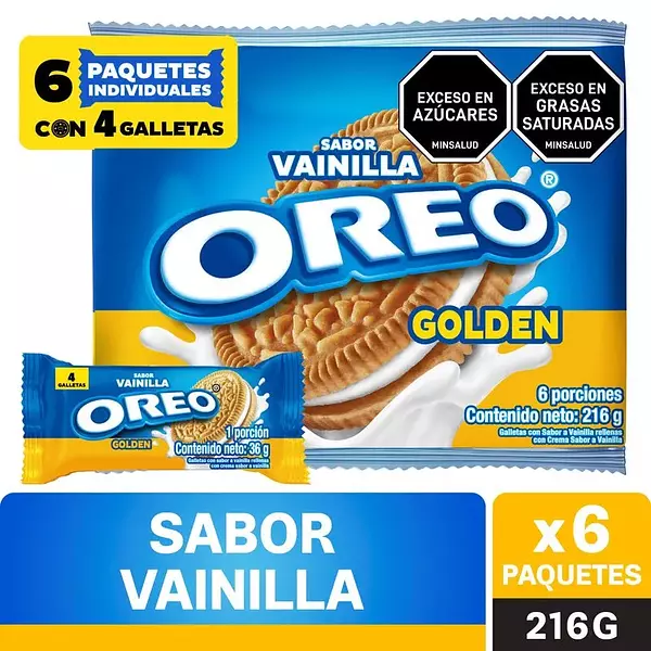 Galleta Oreo Golden Vainilla 6*36g