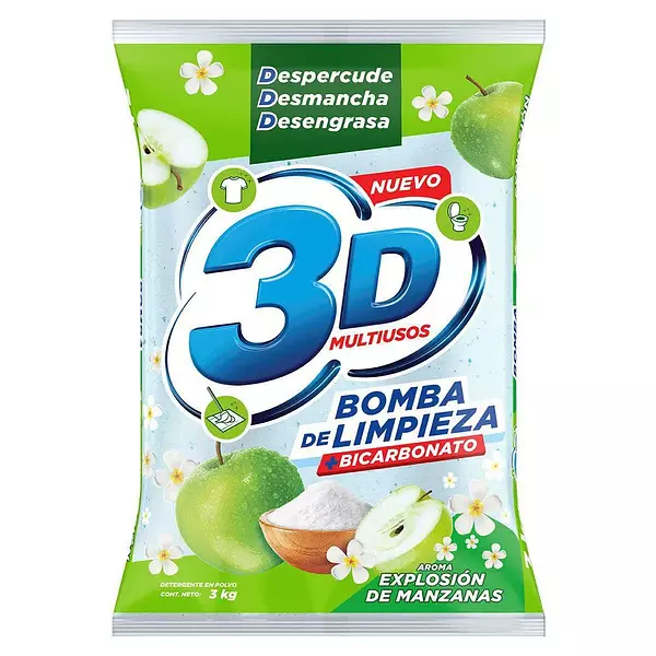 Detergente 3d Manzana 2k