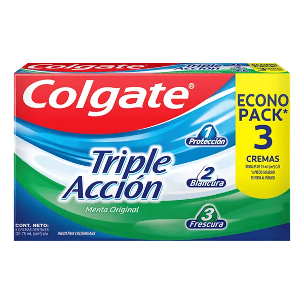 Crema Dental Colgate Triple Accion Tripack 75ml