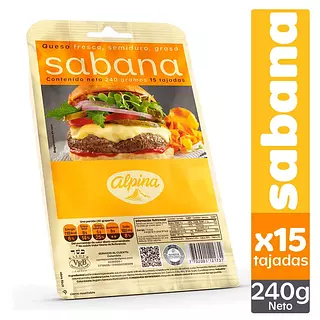 Queso Sabana Alpina 15/Tajadas 240g
