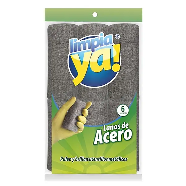Esponja Limpia Ya Lanas De Acero 6 Und