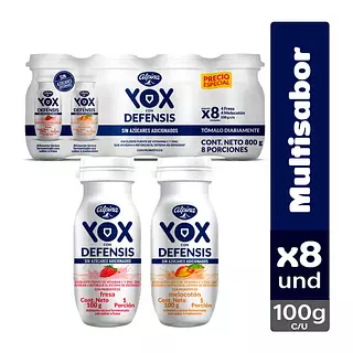 Alimento Lacteo Yox Sin Azucar Multipack*8 100g